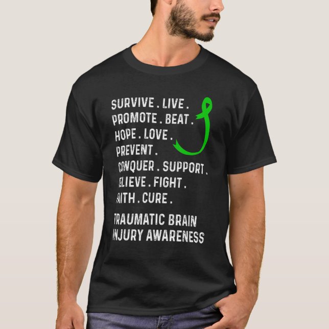 Traumatic Brain Injury Survivor Beat Hope TBI Warr T Shirt (Framsida)