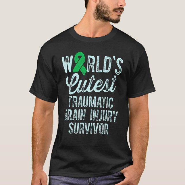 Traumatic Brain Injury Survivor Cutest TBI Warrior T Shirt (Framsida)