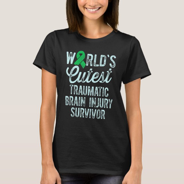 Traumatic Brain Injury Survivor Cutest TBI Warrior T Shirt (Framsida)