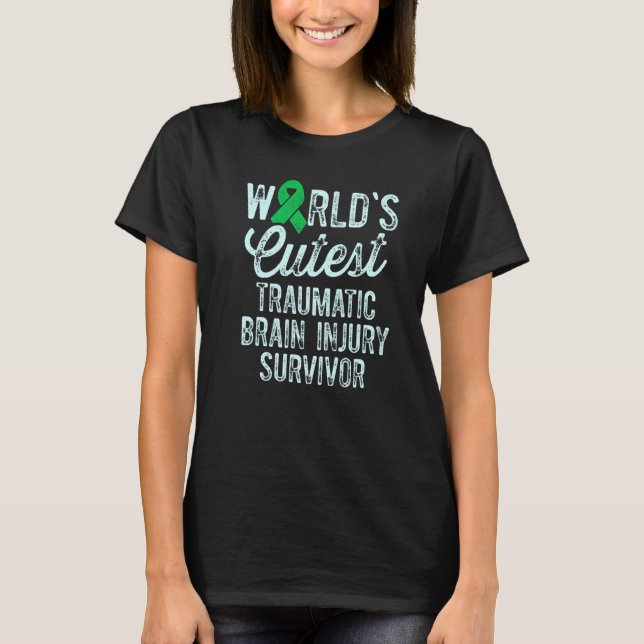 Traumatic Brain Injury Survivor Cutest TBI Warrior T Shirt (Framsida)