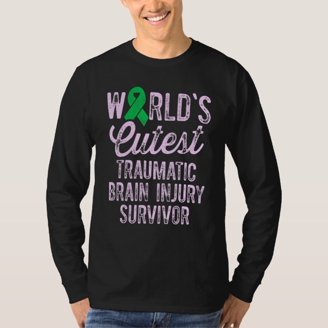 Traumatic Brain Injury Survivor Cutest TBI Warrior T Shirt (Framsida)