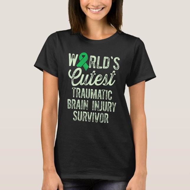 Traumatic Brain Injury Survivor Cutest TBI Warrior T Shirt (Framsida)