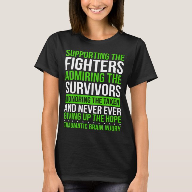 Traumatic Brain Injury Survivor TBI Ribbon T Shirt (Framsida)