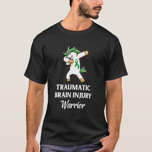 Traumatic Brain Injury Survivor Unicorn TBI Warrio T Shirt (Framsida)