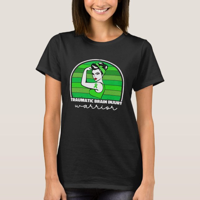 Traumatic Brain Injury Warrior For Women TBI Aware T Shirt (Framsida)
