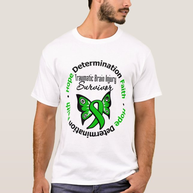 Traumatisk hjärnskada v2 för överlevande t-shirt (Framsida)