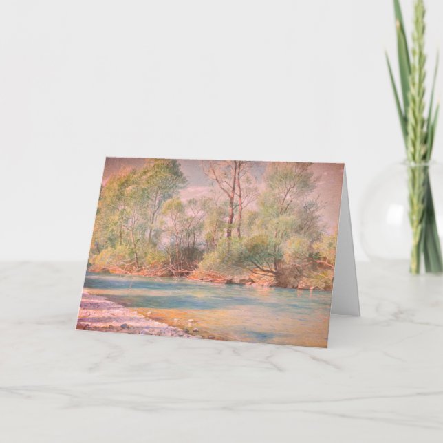 Traunstein River på väg till Empfig, Bayern: Kort (Framsida)