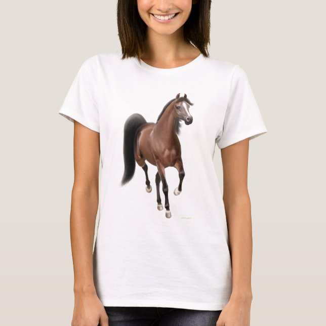 Trava den arabiska hästBabydollskjortan Tee Shirt (Framsida)