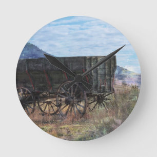 Trävagnen tar tid på rund klocka