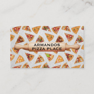 Trävalsstift Pizza Slices Visitkort