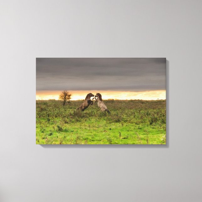 Travande hästar canvas (Framsida)
