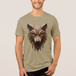 Trävargkonstskulptur med geometriska mönster t shirt