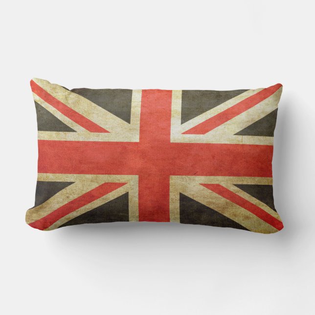 Trävarudyna - Vintage Storbritanniens flagga Lumbarkudde (Framsida)
