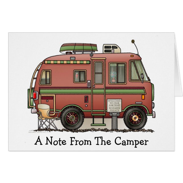 Travco motorisk hem- campare RV Hälsningskort (Framsidan Horizontal)