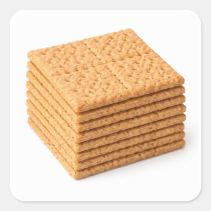Trave av Graham Crackers på vit dekal Fyrkantigt Klistermärke