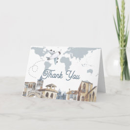Travel Adventure World Map Airplane Baby Shower Tack Kort