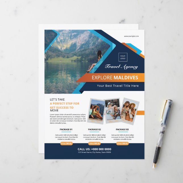 Travel Agency Flyer Template (Fram/Back In Situ)