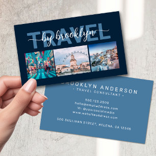 Travel Agent Consultant Photo Collage Visitkort