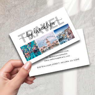 Travel Agent Consultant Photo Collage Visitkort
