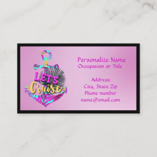 Travel Agent Cruises Nautical Boat Anchor Lavender Visitkort