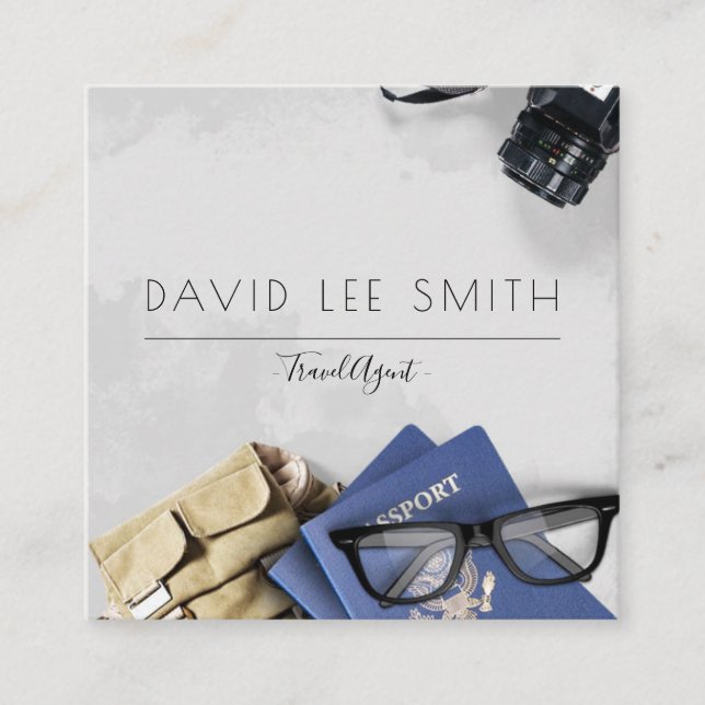 Travel Agent Fyrkantigt Visitkort (Framsida)
