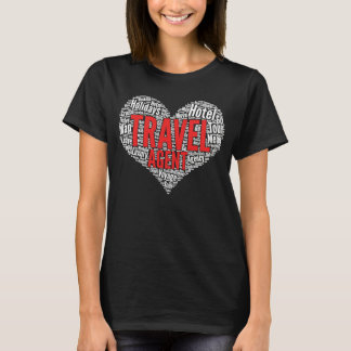 Travel agent Heart Shape Ord Cloud T Shirt
