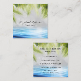 Travel Agent-persikoscenen Tropical Scene Fyrkantigt Visitkort