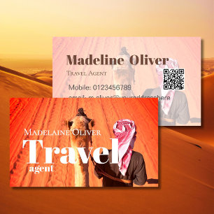 Travel Agent QR-kod för ökningsscenen - vit verksa Visitkort