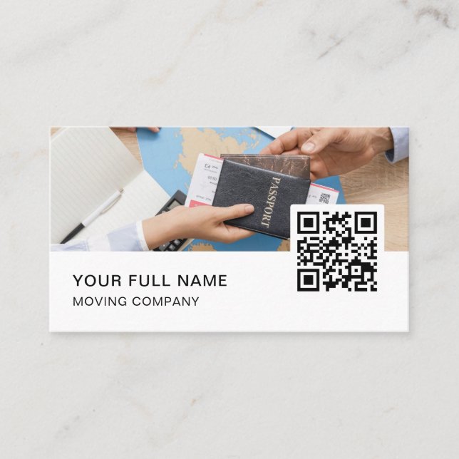Travel Agent QR-kod Logotyp Social Media Visitkort (Framsida)