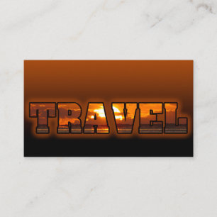 Travel agent Sea sunset mörk orange strand Visitkort