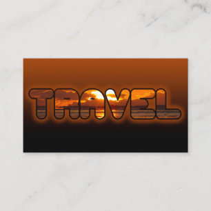 Travel agent Sea sunset mörk orange strand Visitkort