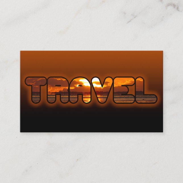 Travel agent Sea sunset mörk orange strand Visitkort (Framsida)