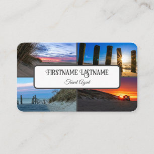 Travel agent sunset himlar-strandfoton QR-kod Visitkort