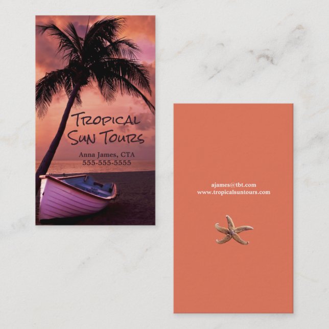 Travel Agent, Tropiska vaccinationer Visitkort (Fram/baksida)