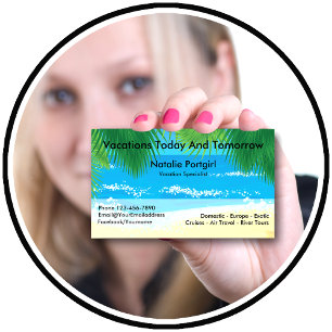 Travel Agent - tropiskt tema Visitkort