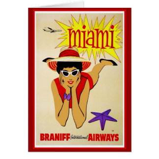 Travel America Skriv ut Retro Vintage resor Hälsningskort