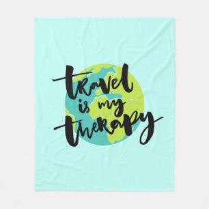 Travel är min terapi fleecefilt