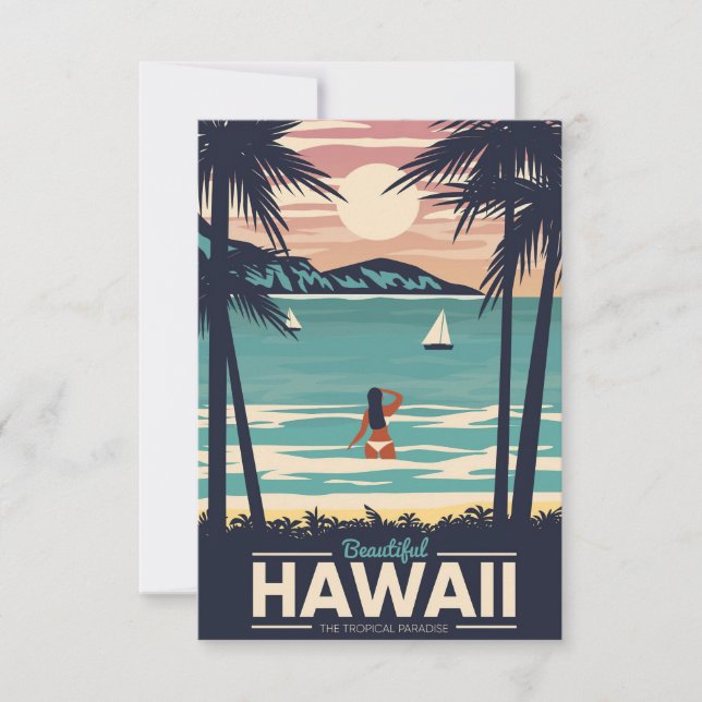 Travel Art Bevaci Hawaii Beach OSA Kort (Framsida)