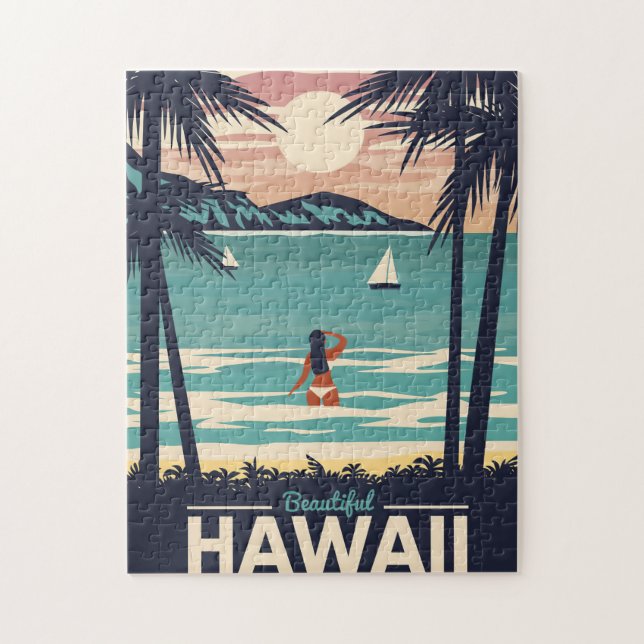 Travel Art Bevaci Hawaii Beach Pussel (Vertikal)