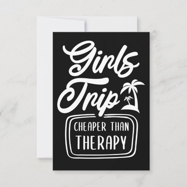 Travel Art Girls Resa är billigare än terapi Tack Kort (Framsida)