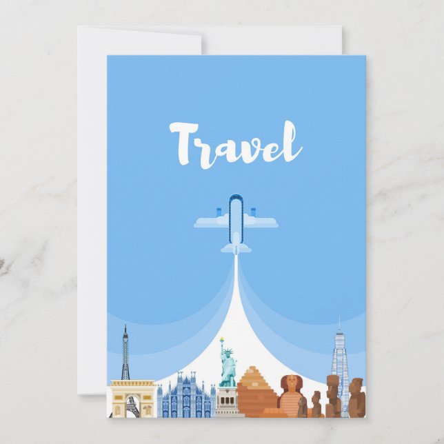 Travel Art Travel Around The World Tack Kort (Framsida)
