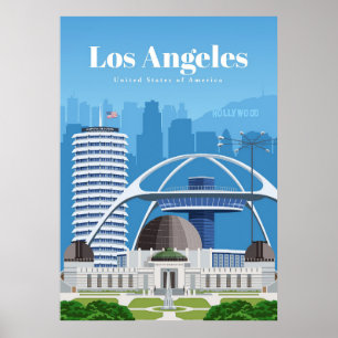 Travel Art Travel till Los Angeles Poster