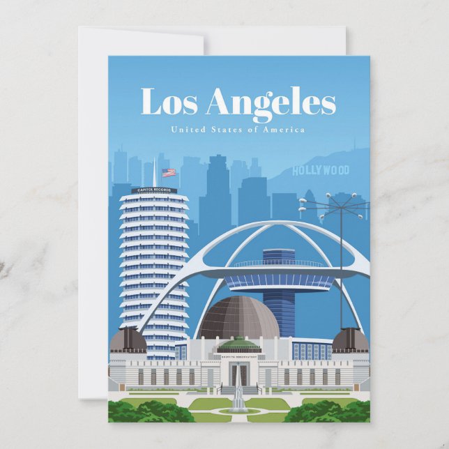 Travel Art Travel till Los Angeles Tack Kort (Framsida)