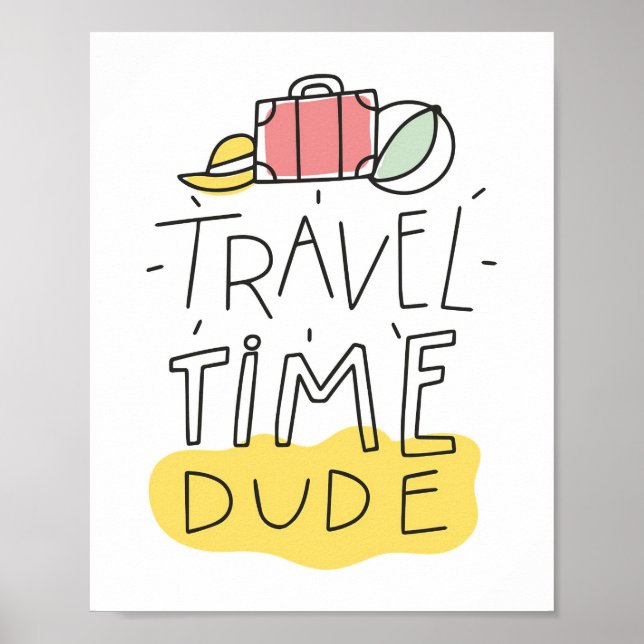 Travel Art Travel Time-kille Poster (Framsidan)