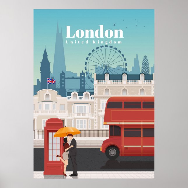 Travel Art Travel To London England Poster (Framsidan)