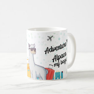 Travel Äventyr Awaits Funny Alpaca Kaffemugg