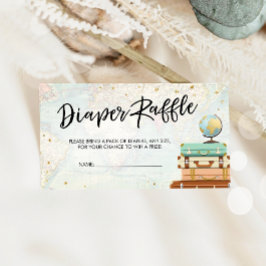Travel Äventyr Baby Shower Diaper Raffle Tilläggskort