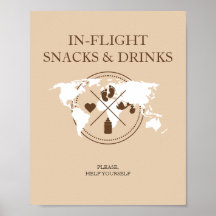 Travel Baby Shower in flight Food Bord Sign