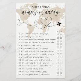 Travel Baby Shower Mamma eller pappa Game