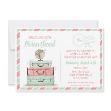 Travel Baby Shower Parenthood Coral Mint